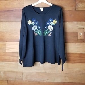 For the Republic black long sleeves top size 2X